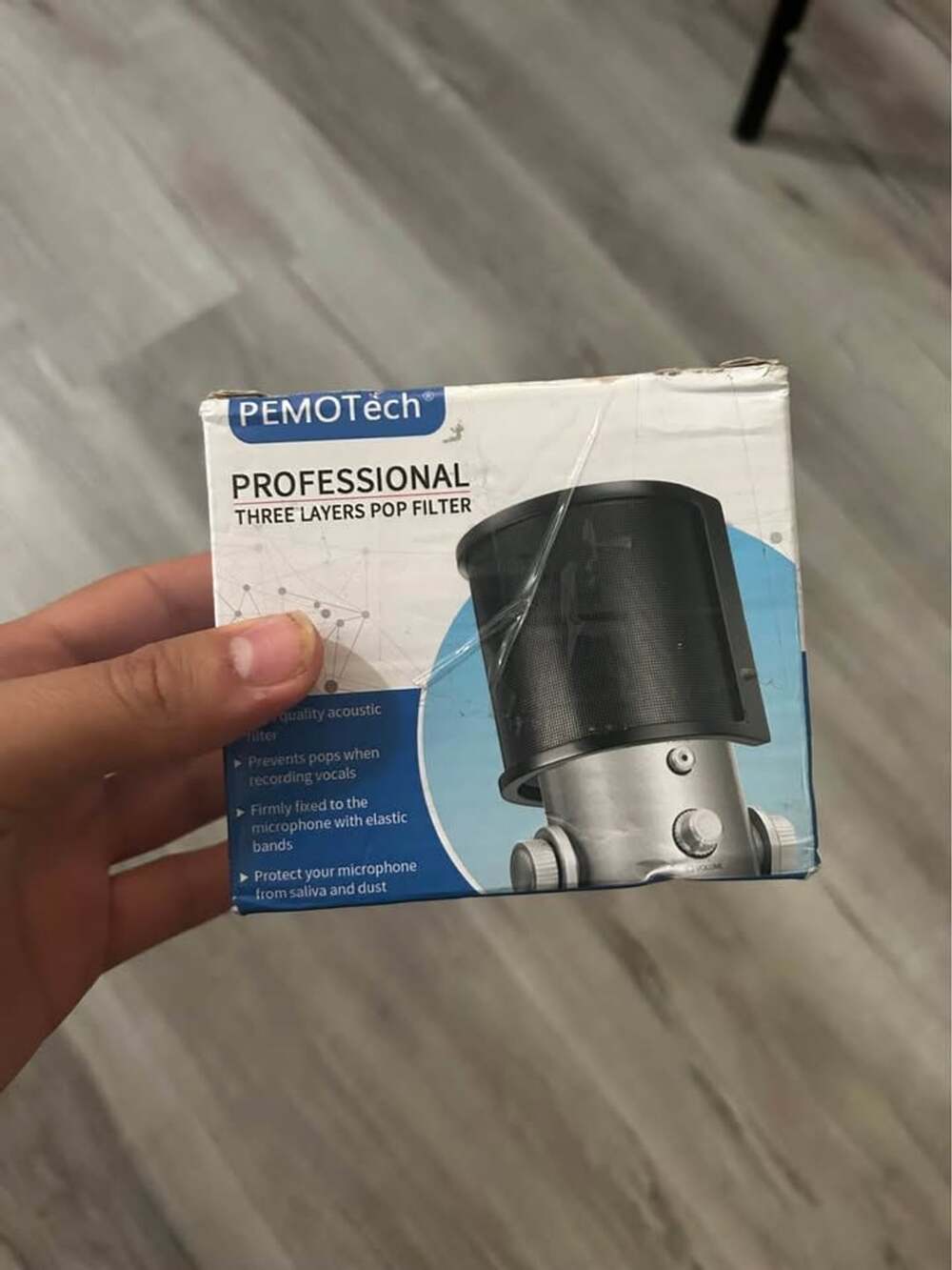 PEMOTech 3-Layer Microphone Pop Filter – Fits Blue Yeti & Similar Mics